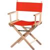 ZStyle Sedia da Regista Pieghevole in Legno, 90 cm di Altezza, 54 cm di Larghezza, 48 cm di Profondità, Nera (Fusto naturale- tela rossa)