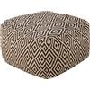 Beliani Pouf in lana beige marrone bianco motivo geometrico moderno boho poggiapiedi
