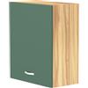 Shally Dogan Pensile da Cucina a Parete, Armadio Sospeso in Legno con Anta Singola 1 Ripiano e 2 Scomparti, Armadietto da Muro Spazioso e Resistente, Colore Verde, Dimensioni 60 x 32 x 72H cm