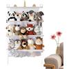 Mbiyhgta Espositore per animali di peluche, scomparti portaoggetti da appendere, organizer da parete a 3 strati, rete da parete per camera dei bambini, cameretta dei bambini, animali di peluche, statuette