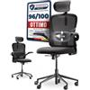 LUTIVO Charlie Sedia Ufficio Ergonomica Sedia Scrivania | 7 impostazioni di comfort per schienale braccioli poggiatesta | poltrona ufficio & home office chair fino a 120kg