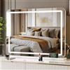 Clevich Specchio da trucco con illuminazione, con USB &Type-C, interruttore touch con dimmerabile 3 modalità, 10X, per camera da letto, bagno, corridoio, soggiorno, bagno degli (Bianco, 80 * 60cm)