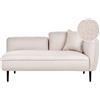 Beliani Chaise longue destra in poliestere beige chiaro con cuscino e gambe metallo