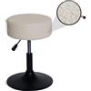 Mendler Sgabello HWC-C22, Sedia Make-up, Girevole Regolabile in Altezza Ø 37cm Tessuto Bouclé (450g/m²) - Avorio Bianco