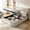 MANIMABU Letto baule 160 x 200 cm, con contenitore idraulico, letto matrimoniale imbottito