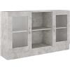vidaXL Armadietto Vetrina Grigio Cemento 120x30,5x70 cm Multistrato