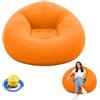 BOFITENG Divano gonfiabile e poltrona, pouf gonfiabile, divano da spiaggia con pompa ad aria, sedia a sdraio portatile per soggiorno, camera da letto, campeggio, all'aperto (arancione)