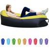 Xlabor Divano gonfiabile, impermeabile, ad aria, impermeabile, con pacchetto portatile, per campeggio, spiaggia, parco, spiaggia di colore giallo