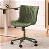 YOUTASTE Sedia da ufficio, ergonomica, design a coda di pesce, sedia da scrivania girevole con ruote, regolabile in altezza e funzione basculante, per ufficio e ufficio, tutto verde oliva