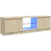 vidaXL Tv-meubel met LED-verlichting 120x30x36 cm sonoma eikenkleur