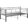 vidaXL Slaapbank uittrekbaar metaal zwart 90x200 cm