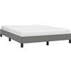vidaXL Giroletto senza Materasso Grigio Scuro 140x190 cm Tessuto