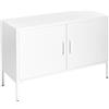 Beliani Credenza in Metallo bianco con Piedini Alti e Ripiani 100 x 40 x 65 cm