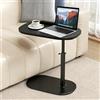 Yunlaishaocer Tavolino a forma di C, girevole a 360°, regolabile in altezza, inclinabile a 180°, tavolino piccolo per piccoli spazi, tavolini in legno, tavolino da caffè per computer portatile, per camera da letto