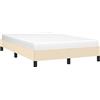 vidaXL Giroletto senza Materasso Crema 120x200 cm Tessuto