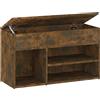 vidaXL Schoenenbankje 80x30x45 cm bewerkt hout gerookt eikenkleurig