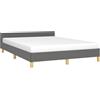 vidaXL Bedframe zonder matras stof donkergrijs 140x200 cm