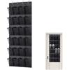 Foonary Organizer da porta sospesa con 24 tasche e 4 ganci, scarpiera salvaspazio per armadio, organizer multifunzionale per scarpe per soggiorno, bagno e camera da letto, colore nero