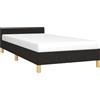 vidaXL Bedframe met hoofdeinde zonder matras 90x200 cm stof zwart