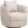 Beliani Retro Glam Poltrona con schienale rotondo in poliestere girevole con cuscino Beige Chiaro