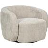 Beliani Poltrona girevole Imbottitura in poliestere con braccioli Beige