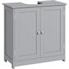 kleankin Mobile da bagno sottolavello, 2 ante, ripiano regolabile, Grigio