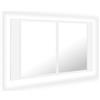 vidaXL Armadietto a Specchio con Luci LED Bianco 80x12x45 in Acrilico