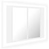 vidaXL Badkamerkast met spiegel en LED 60x12x45 cm acryl wit