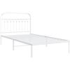 vidaXL Giroletto con Testiera Metallo Bianco 100x190 cm