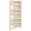 MA MAISON Armadio a Colonna in Plastica 40 x 43 x 125 cm con 3 Moduli, Anta e 3 Tasche Laterali - Mobile Multiuso Salvaspazio per Organizzazione Casa (Angora)
