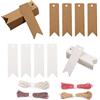 PFLYPF 200 etichette in carta kraft e 4 rotoli di stringa di iuta per matrimoni, feste, Natale, compleanni, decorazioni regalo fai da te