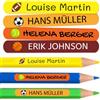 Haberdashery Online 50 Etichette Adesive Personalizzate per Matite e Penne | etichette impermeabili personalizzabili con nome, 46 x 6 mm, ideali per scuola, asilo e materiale scolastico.