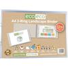 eco-eco Eco204 - Raccoglitore a 2 anelli orizzontali, formato A4, 95% riciclato, dorso 22 mm, trasparente