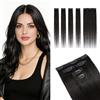 MY-LADY 5 Pezzi Extension Clip Capelli Veri Lisci #1B Nero Naturale 55g 55cm - 4 Clip Singoli + 1 Clip Triplo Base Lace per Look Naturale & Riflessi Highlights