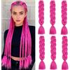 Gairyan Treccine Africane Extension per Treccine Afro Capelli Finti 24 Ombre Jumbo Braids Extension 600g confezione da 6, Treccia Capelli Sintetici Crochet Twist (Fucsia Vivace)