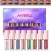 Domality Set da 8 pezzi Ombretto Liquido Camaleonte Metallic & Eyeliner, Look Occhi Multichrome Glitter Shimmer, Ombretto a Lunga Durata e Ad Asciugatura Rapida per Look Multi-Dimensionali