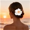 Enautoabs Hawaiano Fiore Clip Per Capelli Per Le Donne Grande Fiore Capelli Barrette Bianco Ibisco Clip Per Capelli Per La Festa In Spiaggia Di Vacanza, Oggetti Di Scena Foto