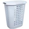 5 five simply smart Five - Cesto portabiancheria chiuso, 63 l, colore: bianco e grigio