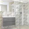 CREARREDA Piastrelle Autoadesive adatte per Cucina, Bagno e Soggiorno, Piastrelle in gomma laminata per qualsiasi tipo di muro 30x60x0,4 cm Made in Italy Effetto Marmo Travertino Lucido, 10 Pz