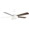 AireRyder - Ventilatore da soffitto Ursa bianco, ali argento/noce con illuminazione e telecomando