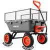 VEVOR Carrello Ribaltabile da Giardino, Carico di 362 kg con Recinzione di Stoccaggio, Meccanismo di Scarico Rapido, Ruote Girevoli, Maniglia Girevole, Carrello da Giardino per Piante, Terreno