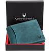 WildHorn® RFID Protected 100% Genuine High Quality Mens Leather Wallet (Blue Hunter)