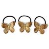 Bottega della Principessa Set da 3 Elastici Gioiello per Capelli Donna - Accessori Capelli Eleganti con Placca in Metallo, Elastici per Coda Bubble (Oro 19)