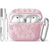 Joremx Custodia Per AirPods Pro 3 con adorabile motivo d'erba(Rosa)