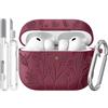 Joremx Custodia Per AirPods Pro 3 con adorabile motivo d'erba(Bordeaux)