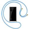 TBOC Custodia Compatibile con Huawei P40 - Huawei P40 4G [6.1 Pollici] - Cover Trasparente con Corda [Blu] Per Telefono Cellulare Cavo Regolabile Pratico Collana Moda Collo Catena Antigraffio