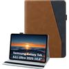 laddutoi Cover per Samsung Galaxy Tab S11 Ultra 14,6" 2025 SM-X930/X936, Custodia in PU Pelle, Supporto Stand, Fessura e Slot per Carte, Flip Folio Tablet Cover Galaxy Tab S11 Ultra, Rosso