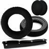 TEUYOE Set di Cuscinetti Auricolari di Ricambio per Beyerdynamic T5P T1 DT440 DT990 DT880 DT770 PRO (Nero, Cuscinetti Auricolari + Cuscinetto)