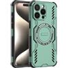 LVVFEI Cover Magnetica per iPhone 15 Pro Max 6,7 Pollici, Compatibile con MagSafe, Custodia Magnetica per iPhone 15 Pro Max con design Antiurto e Fori di Ventilazione - Verde