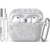 Joremx Custodia Per AirPods Pro 3 con adorabile motivo d'erba(Bianco Perla)